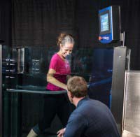 Water therapy in glass tank